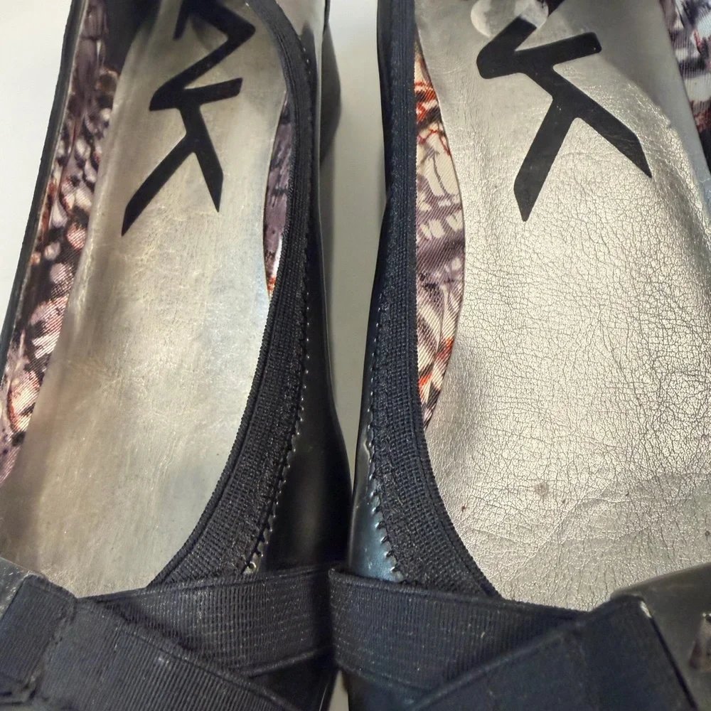 Anne Klein Sport Womens AKDefinitely gray/ Black‎ Patent Wedge Pump US 10M